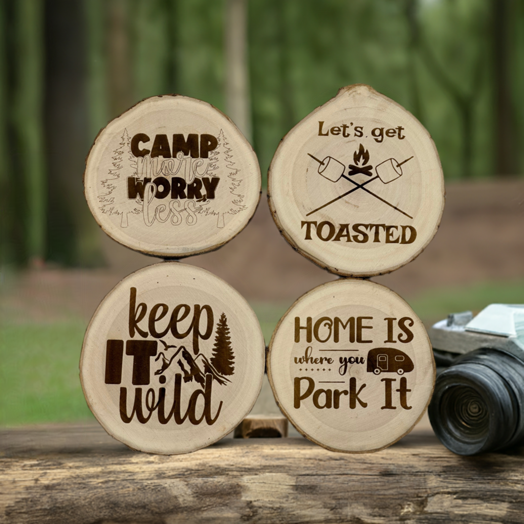 Wood Coasters- Camping/RVing Themed